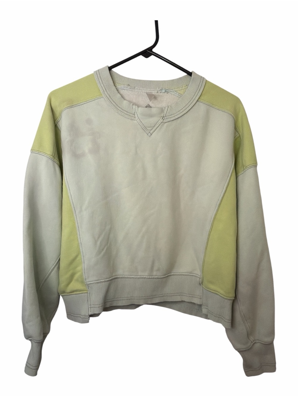 Free People Movement Intercept Colorblock Two-Tone Light Green Panel Sweatshirt